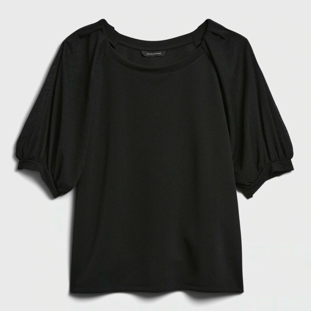 Banana Republic Black Balloon Sleeve Blouse